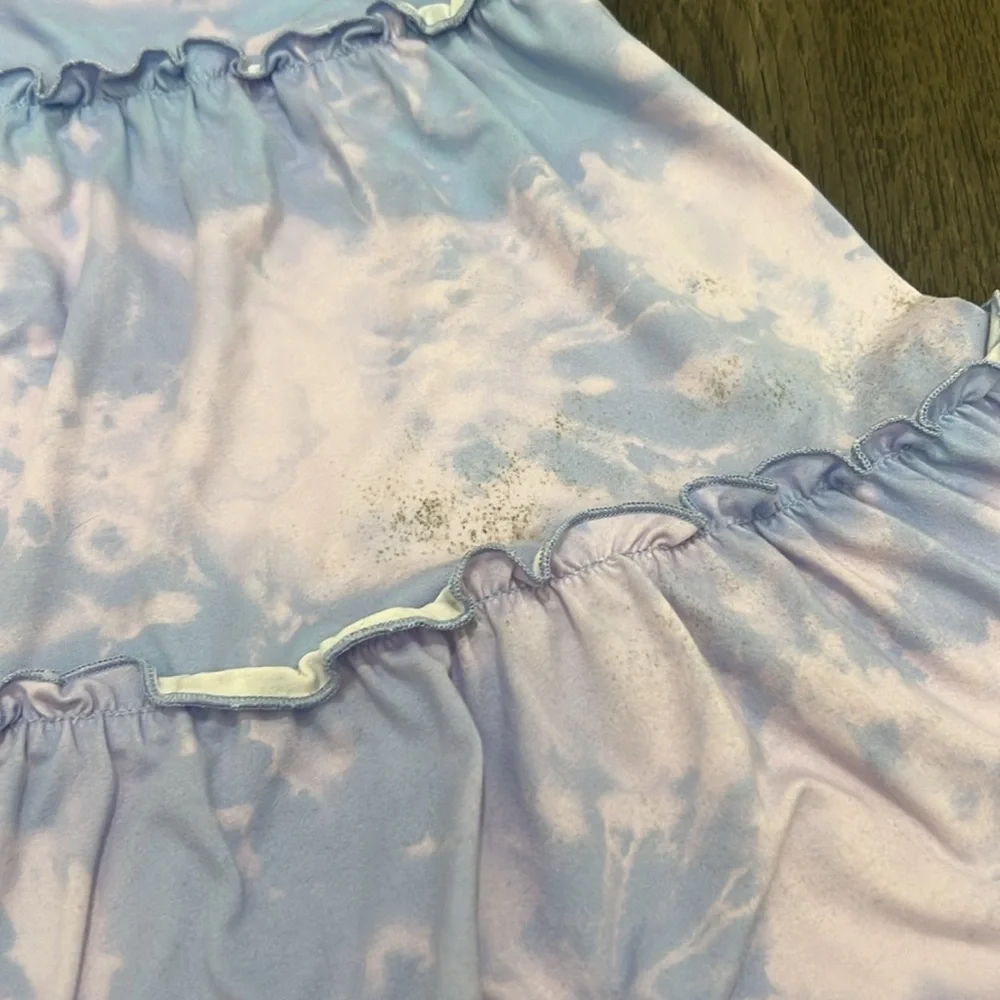 Toddler girl tie-dye braided strap summer Flowey dress